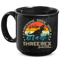 Kids Third Dinosaur 3 Year Old 2019 Three Rex 3rd Birthday 15oz Campfire Ceramic Mug