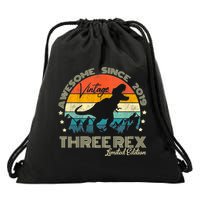 Kids Third Dinosaur 3 Year Old 2019 Three Rex 3rd Birthday Drawstring Bag