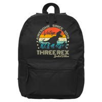 Kids Third Dinosaur 3 Year Old 2019 Three Rex 3rd Birthday 16 in Basic Backpack