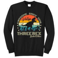 Kids Third Dinosaur 3 Year Old 2019 Three Rex 3rd Birthday Tall Sweatshirt
