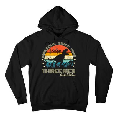 Kids Third Dinosaur 3 Year Old 2019 Three Rex 3rd Birthday Tall Hoodie