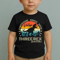 Kids Third Dinosaur 3 Year Old 2019 Three Rex 3rd Birthday Toddler T-Shirt