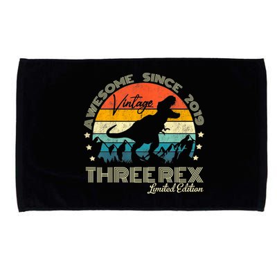 Kids Third Dinosaur 3 Year Old 2019 Three Rex 3rd Birthday Microfiber Hand Towel