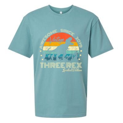Kids Third Dinosaur 3 Year Old 2019 Three Rex 3rd Birthday Sueded Cloud Jersey T-Shirt
