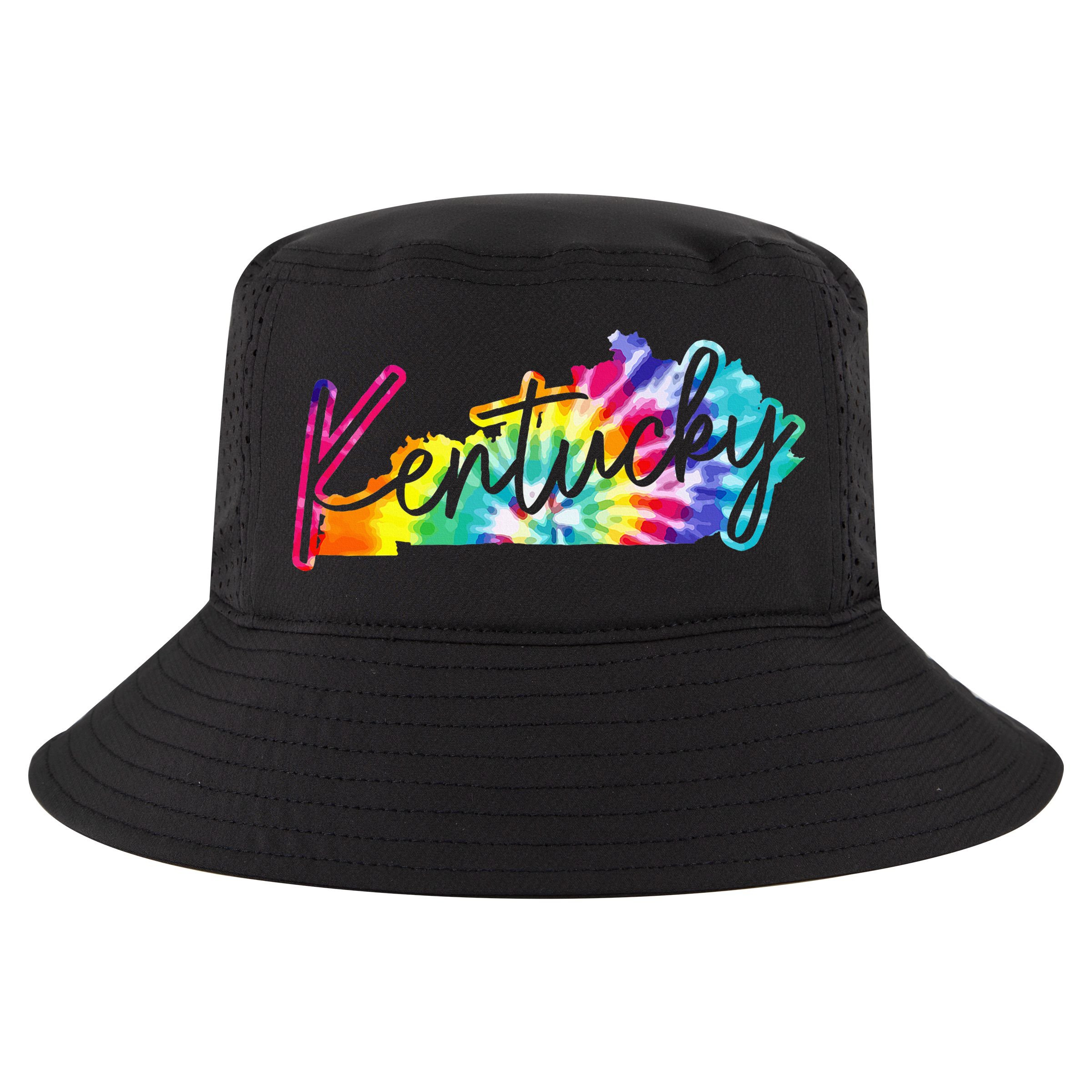 Kentucky Tie Dye State Map Pride Hippie Vintage Retro Cool Comfort Performance Bucket Hat