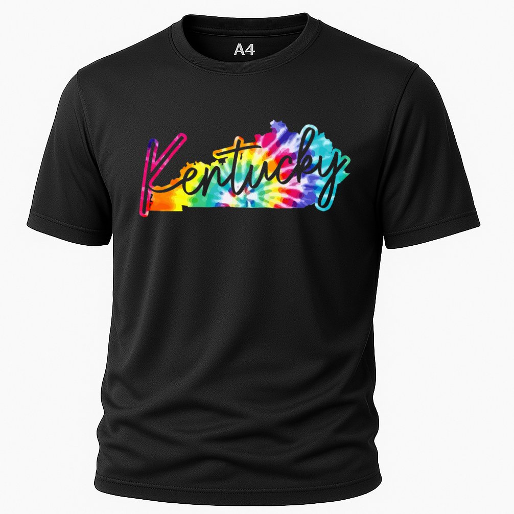 Kentucky Tie Dye State Map Pride Hippie Vintage Retro Cooling Performance Crew T-Shirt