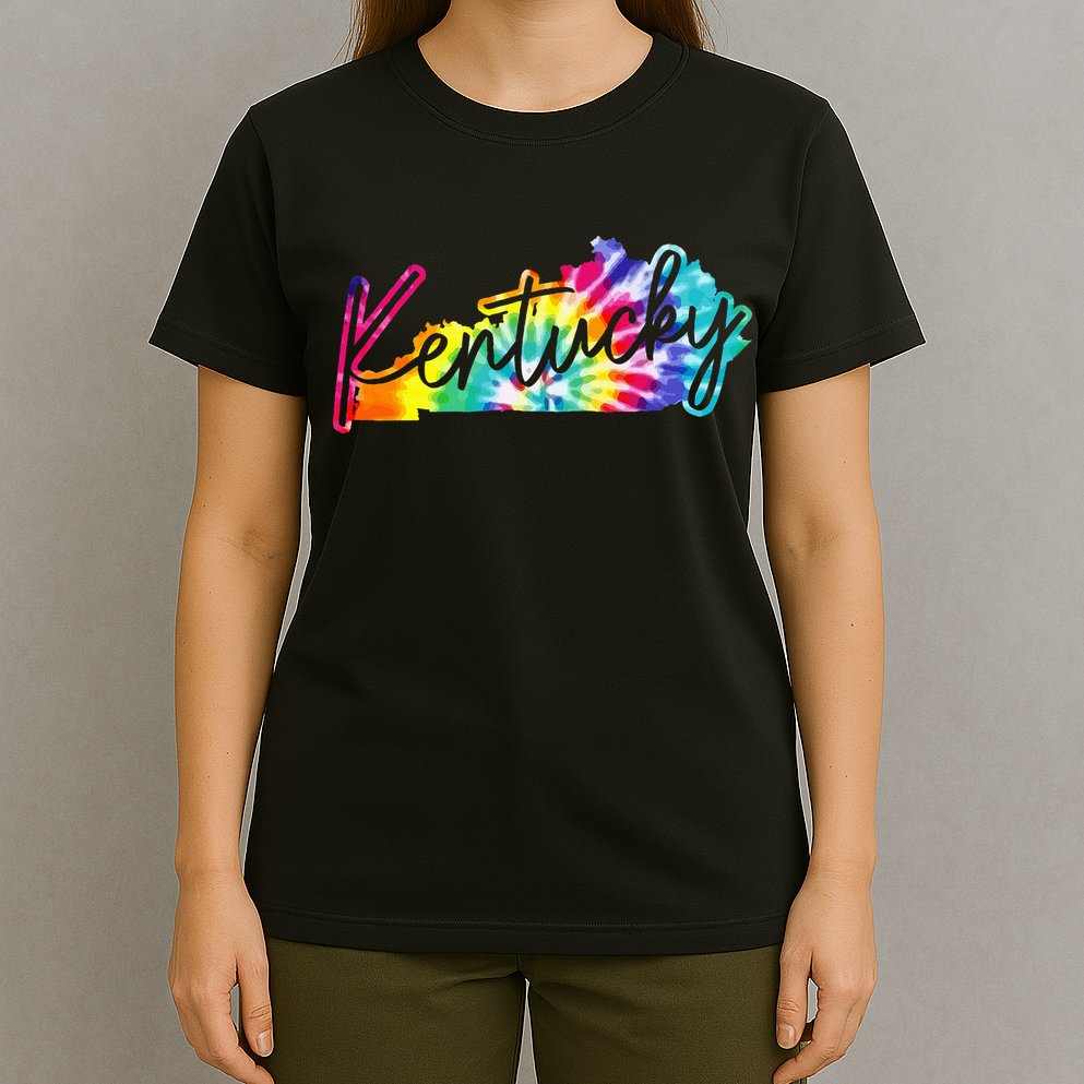 Kentucky Tie Dye State Map Pride Hippie Vintage Retro T-Shirt