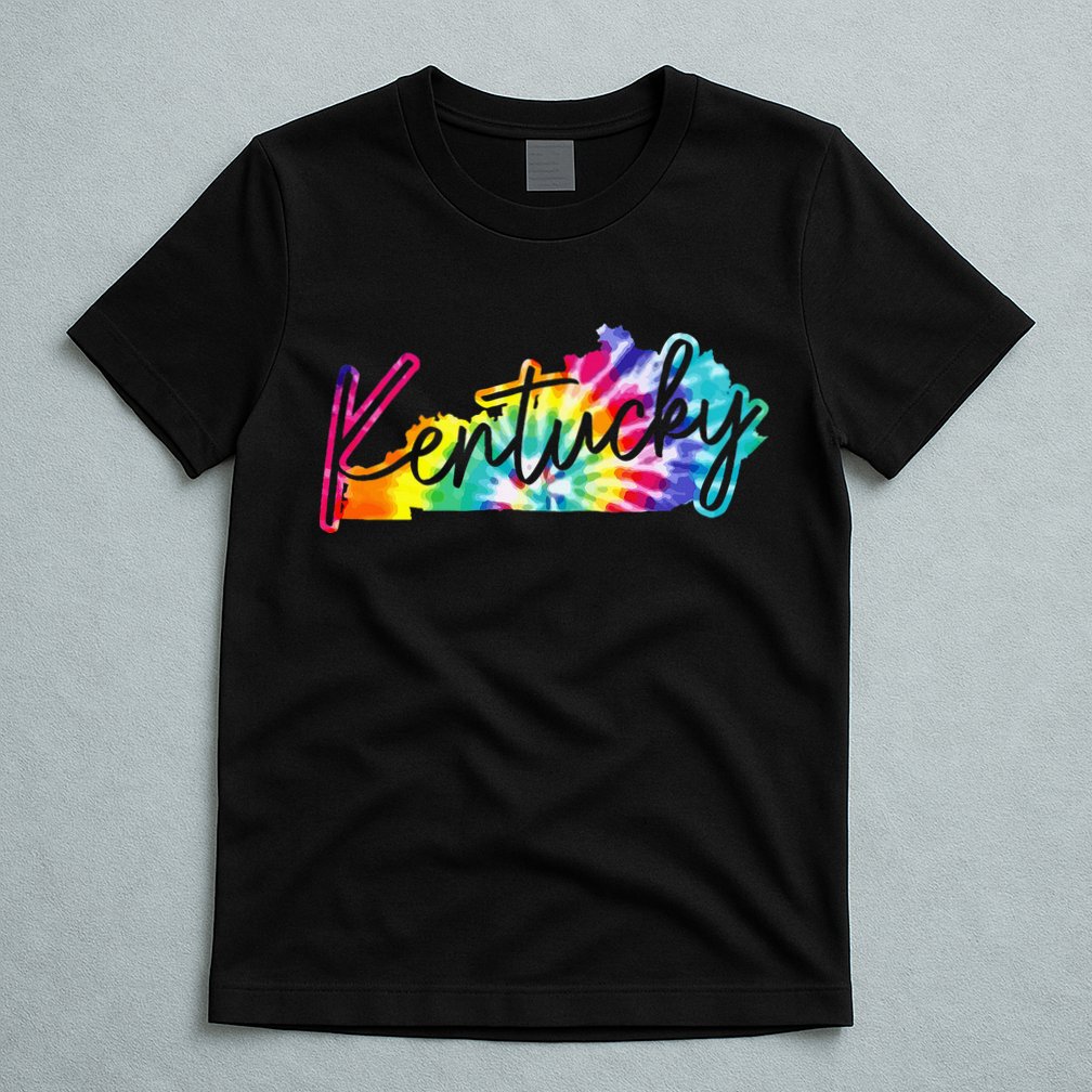 Kentucky Tie Dye State Map Pride Hippie Vintage Retro T-Shirt