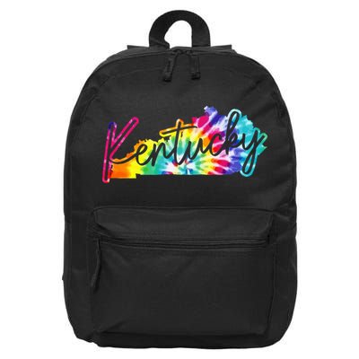 Kentucky Tie Dye State Map Pride Hippie Vintage Retro 16 in Basic Backpack