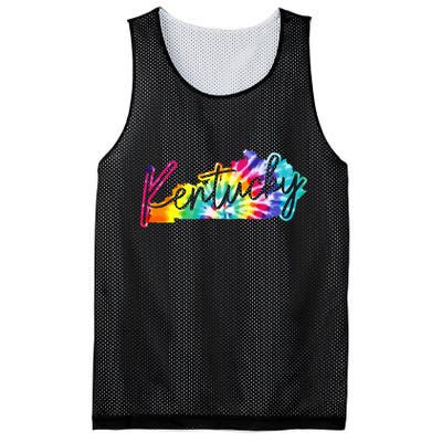 Kentucky Tie Dye State Map Pride Hippie Vintage Retro Mesh Reversible Basketball Jersey Tank