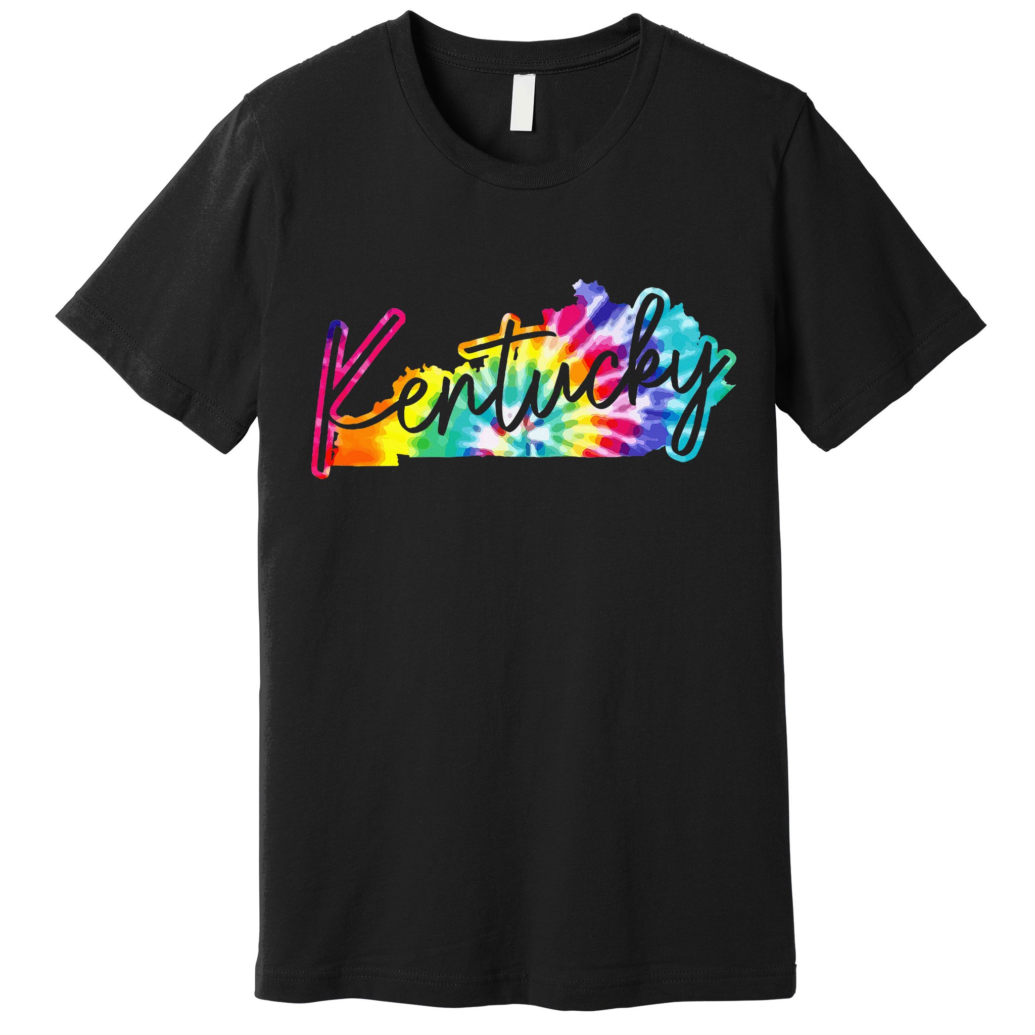 Kentucky Tie Dye State Map Pride Hippie Vintage Retro Premium T-Shirt