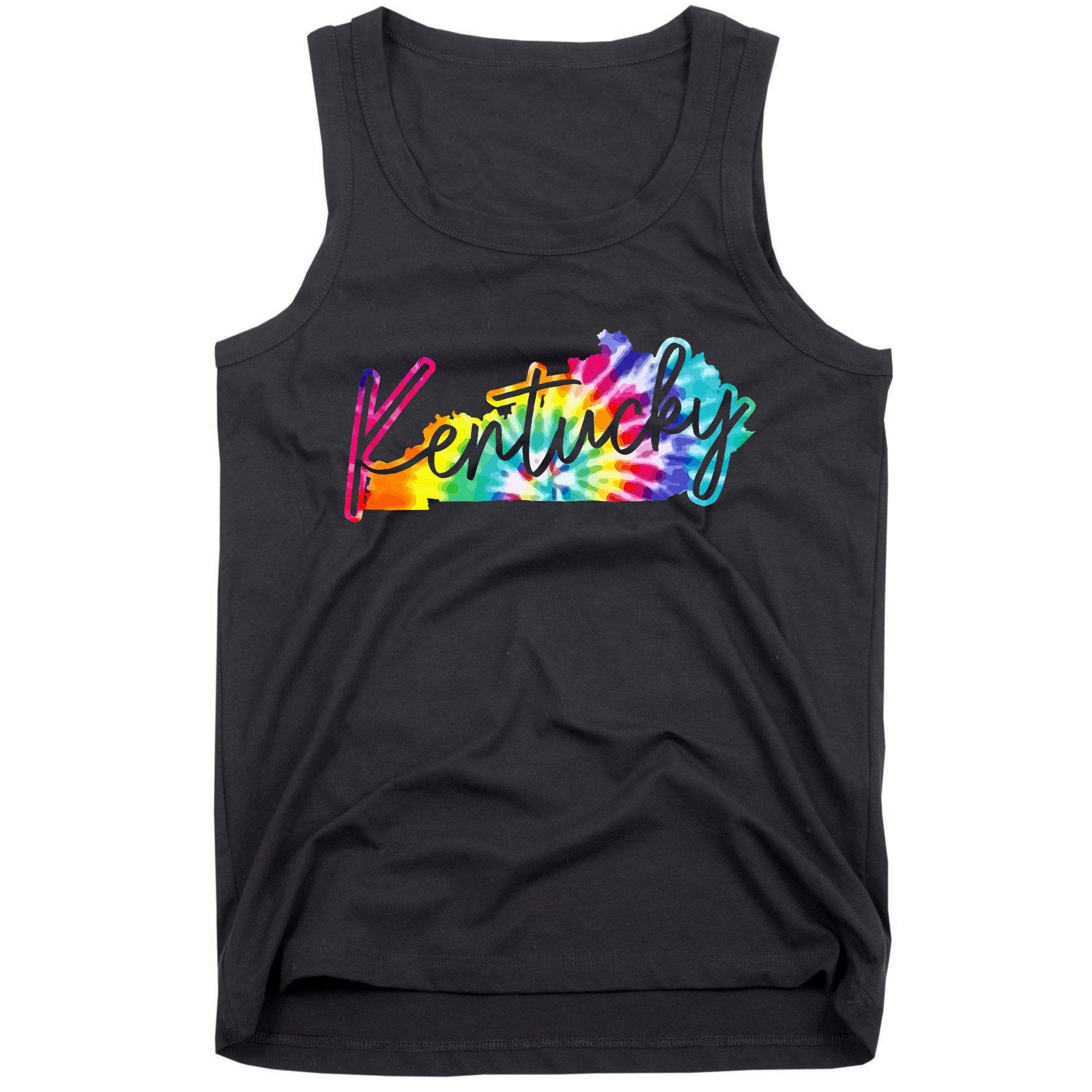 Kentucky Tie Dye State Map Pride Hippie Vintage Retro Tank Top