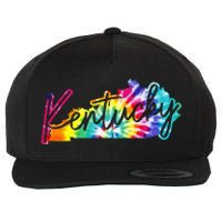 Kentucky Tie Dye State Map Pride Hippie Vintage Retro Wool Snapback Cap