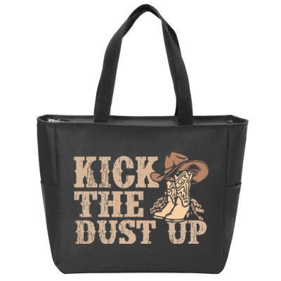 Kick The Dust Up Country Music Western Dancer Cow Zip Tote Bag