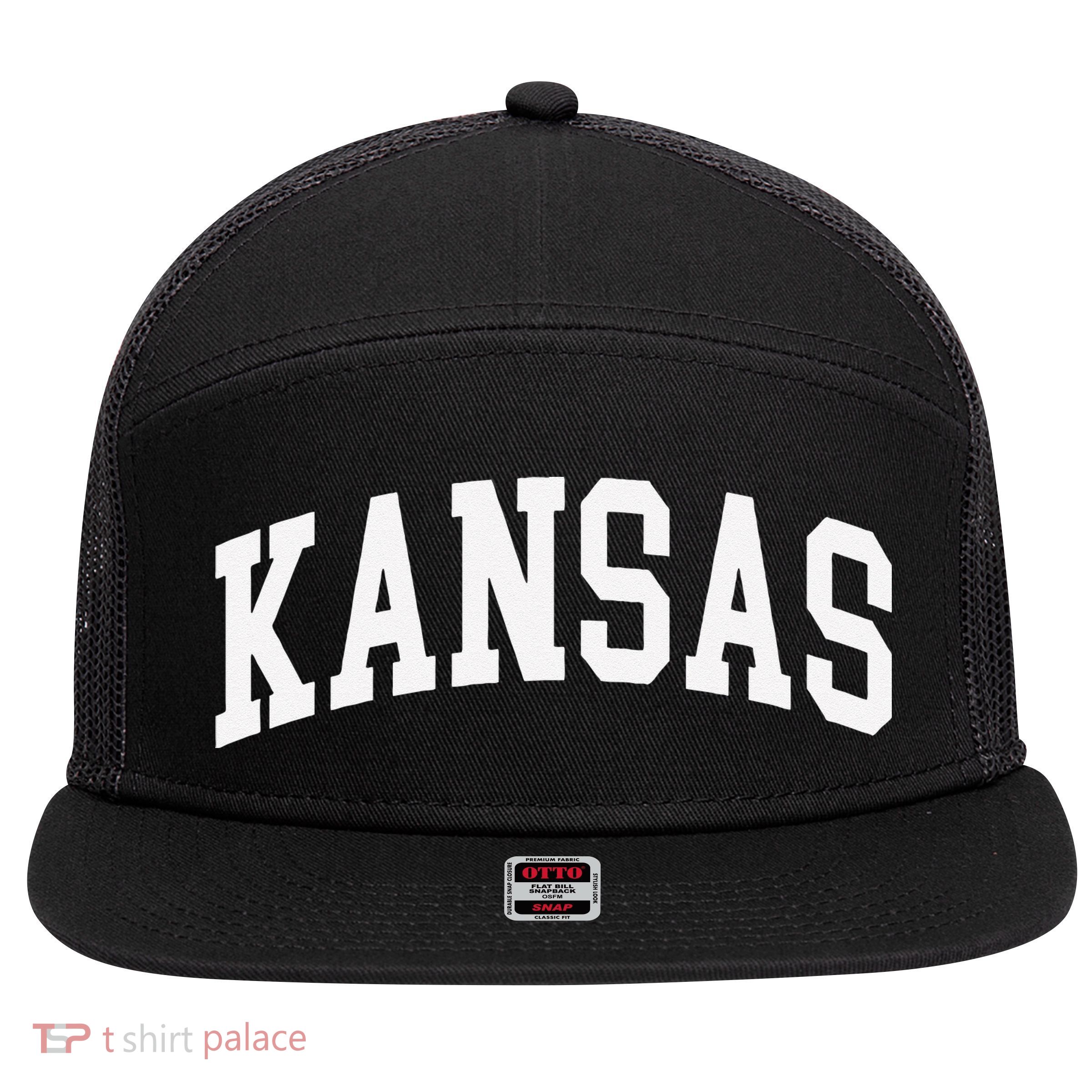 Kansas Throwback Design Classic 7 Panel Mesh Trucker Snapback Hat