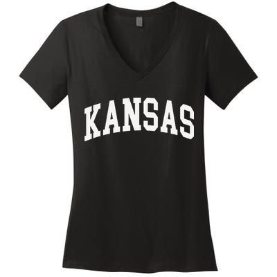 Kansas Throwback Design Classic Women's V-Neck T-Shirt
