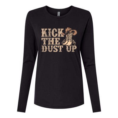 Kick The Dust Up Country Music Western Dancer Cowgirl Womens Cotton Relaxed Long Sleeve T-Shirt