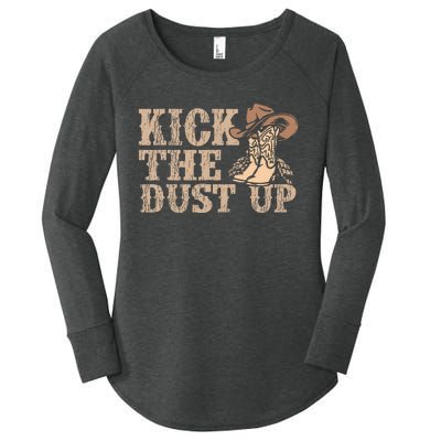 Kick The Dust Up Country Music Western Dancer Cowgirl Women's Perfect Tri Tunic Long Sleeve Shirt