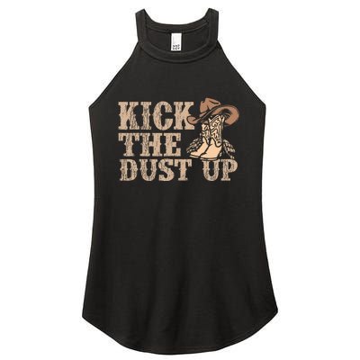 Kick The Dust Up Country Music Western Dancer Cowgirl Women's Perfect Tri Rocker Tank