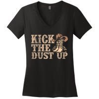 Kick The Dust Up Country Music Western Dancer Cowgirl Women's V-Neck T-Shirt