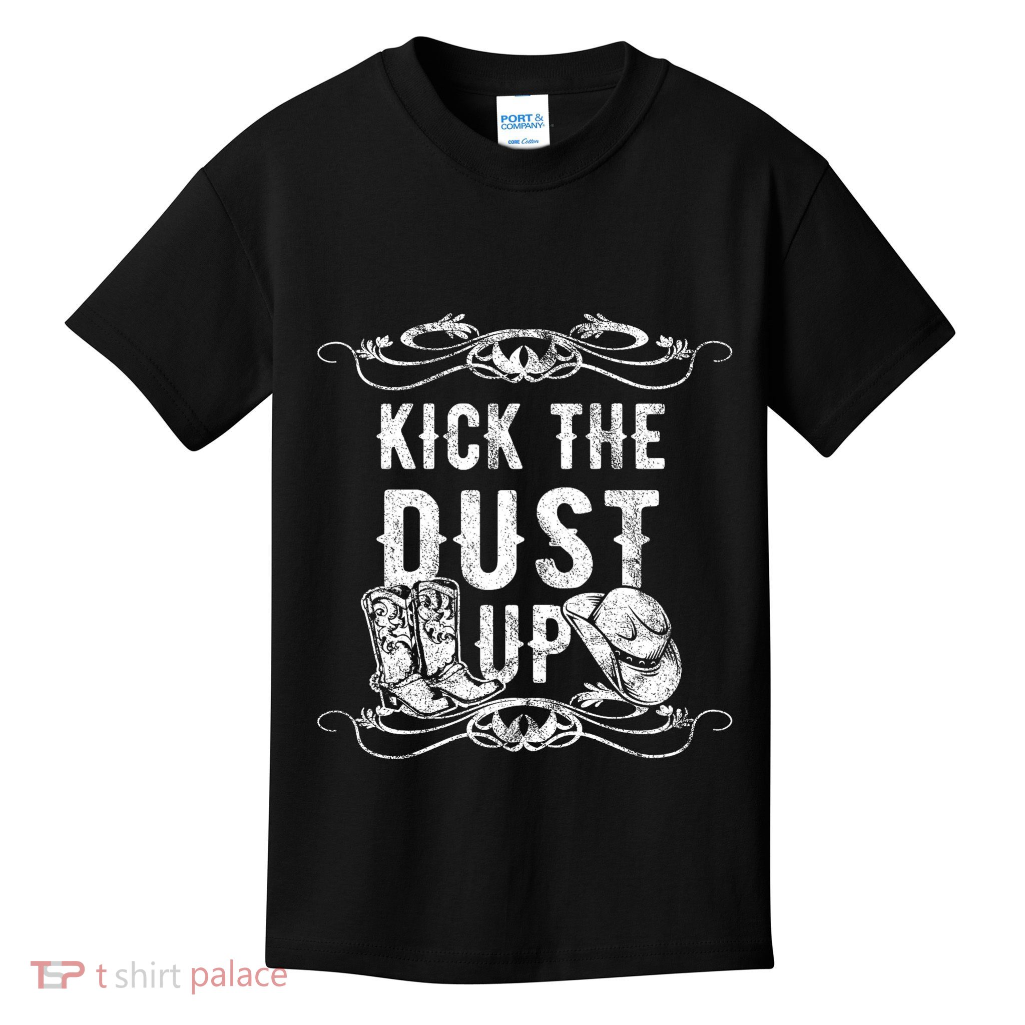 Kick The Dust Up Country Vintage For Line Dance Dancers Kids T-Shirt