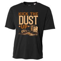 Kick The Dust Up Vintage Cowboys Western Line Dancing Cooling Performance Crew T-Shirt