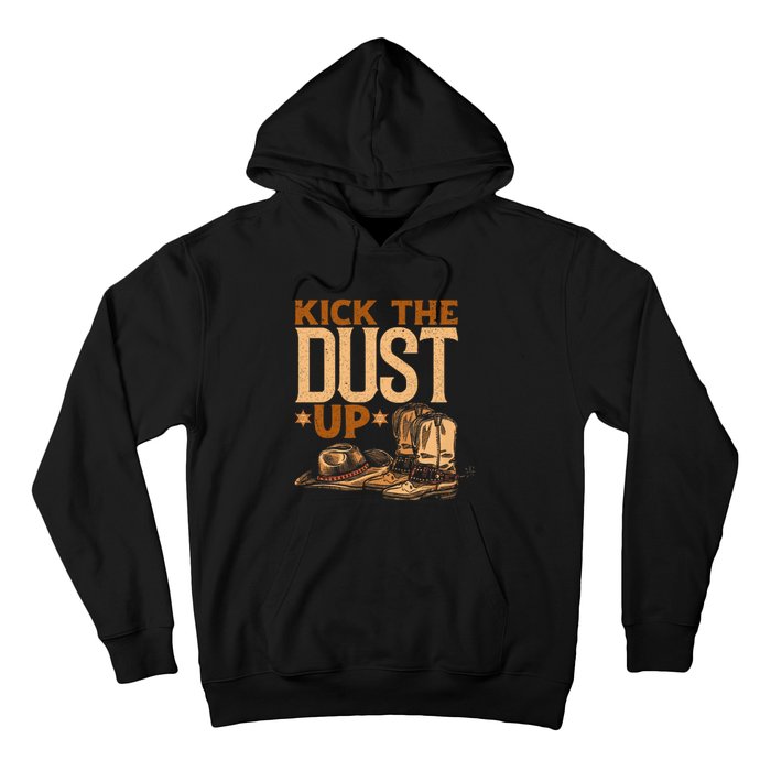 Kick The Dust Up Vintage Cowboys Western Line Dancing Hoodie