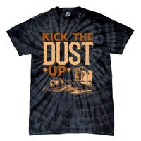 Kick The Dust Up Vintage Cowboys Western Line Dancing Tie-Dye T-Shirt