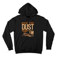 Kick The Dust Up Vintage Cowboys Western Line Dancing Tall Hoodie