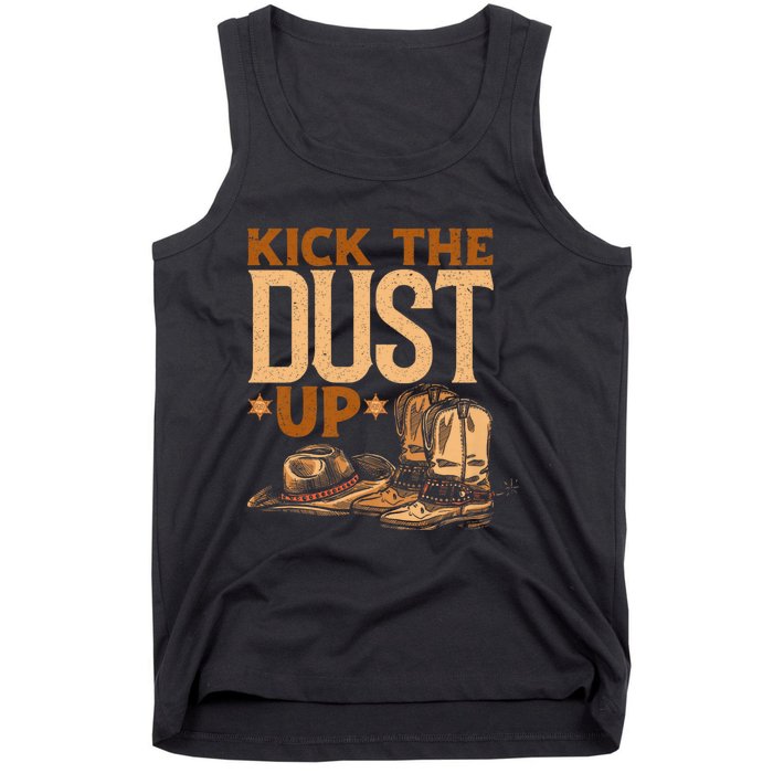 Kick The Dust Up Vintage Cowboys Western Line Dancing Tank Top