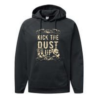 Kick The Dust Up Cowboy Cowgirl Western Performance Fleece Hoodie