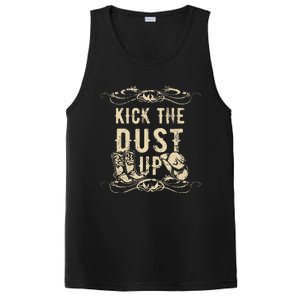 Kick The Dust Up Cowboy Cowgirl Western PosiCharge Competitor Tank