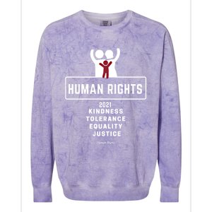 Kindness Tolerance Equality Justice Hu Rights Gift Colorblast Crewneck Sweatshirt