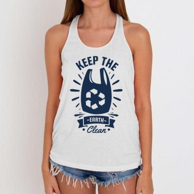 Keep The Earth Clean Women's Knotted Racerback Tank