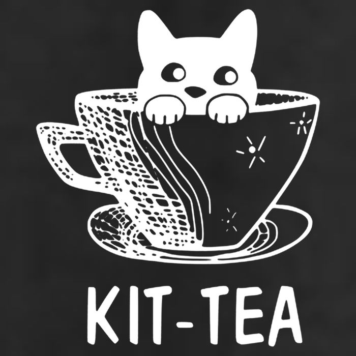Kit Tea Funny Cat Lover 7 Panel Mesh Trucker Snapback Hat
