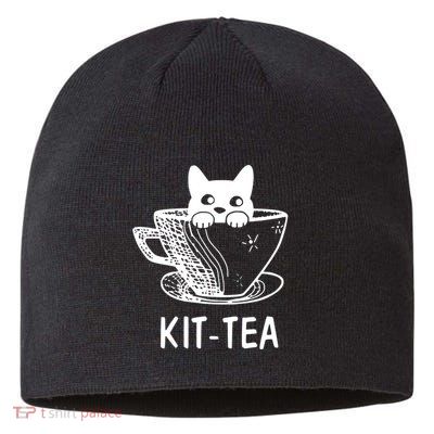 Kit Tea Funny Cat Lover Sustainable Beanie