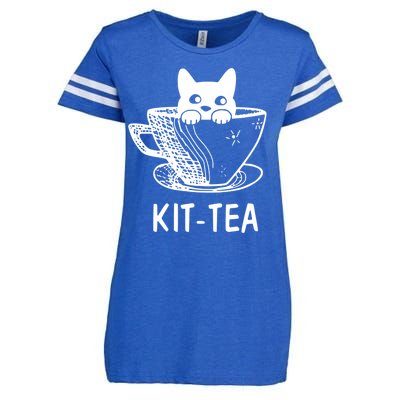 Kit Tea Funny Cat Lover Enza Ladies Jersey Football T-Shirt