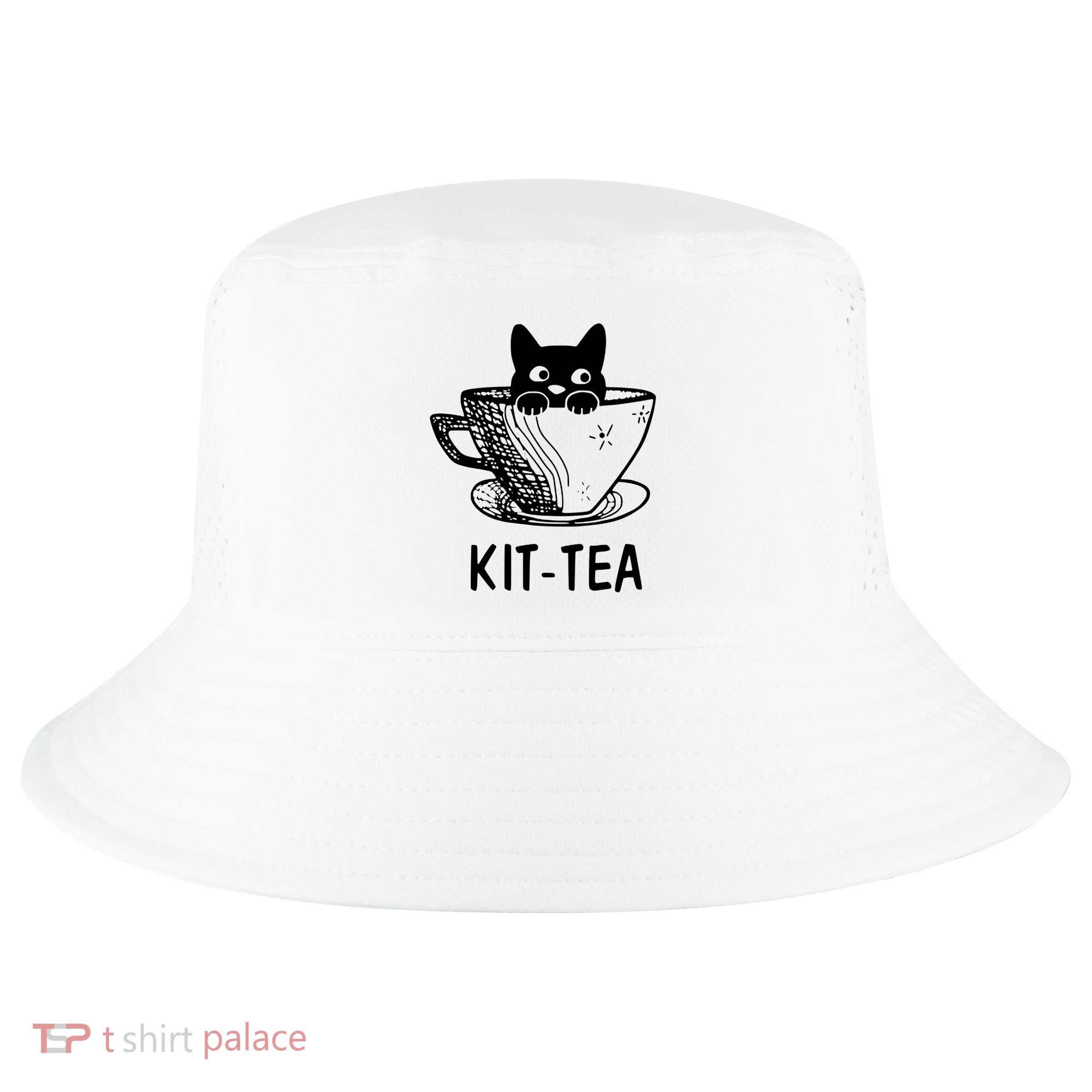 Kit Tea Funny Cat Lover Cool Comfort Performance Bucket Hat