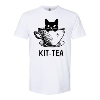 Kit Tea Funny Cat Lover Softstyle CVC T-Shirt