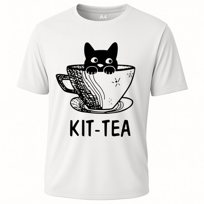 Kit Tea Funny Cat Lover Cooling Performance Crew T-Shirt