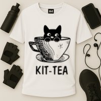 Kit Tea Funny Cat Lover Cooling Performance Crew T-Shirt