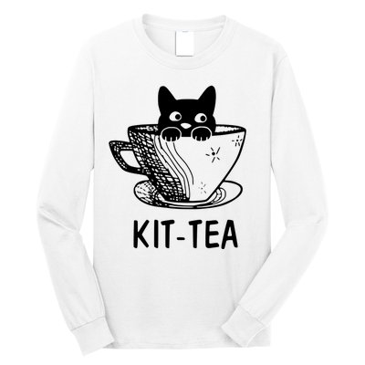 Kit Tea Funny Cat Lover Long Sleeve Shirt