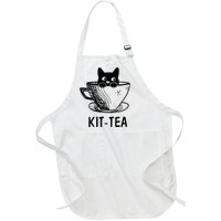 Kit Tea Funny Cat Lover Full-Length Apron With Pockets