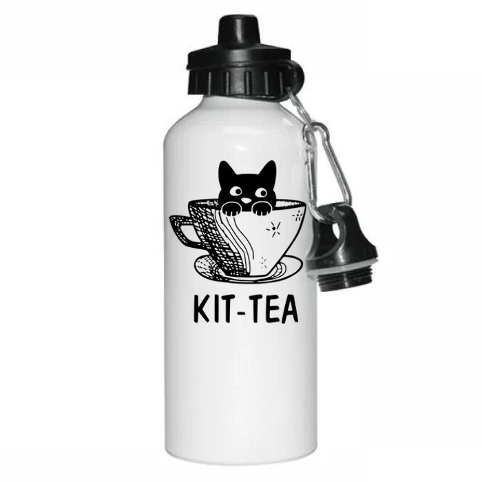 Kit Tea Funny Cat Lover Aluminum Water Bottle