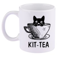 Kit Tea Funny Cat Lover 11oz C Handle Ceramic Mug