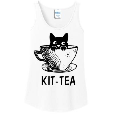 Kit Tea Funny Cat Lover Ladies Essential Tank