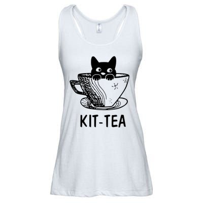 Kit Tea Funny Cat Lover Ladies Essential Flowy Tank