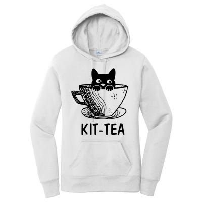 Kit Tea Funny Cat Lover Women's Pullover Hoodie