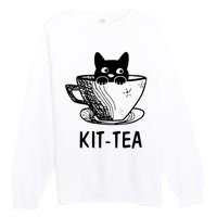 Kit Tea Funny Cat Lover Premium Crewneck Sweatshirt