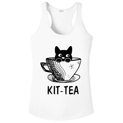 Kit Tea Funny Cat Lover Ladies PosiCharge Competitor Racerback Tank